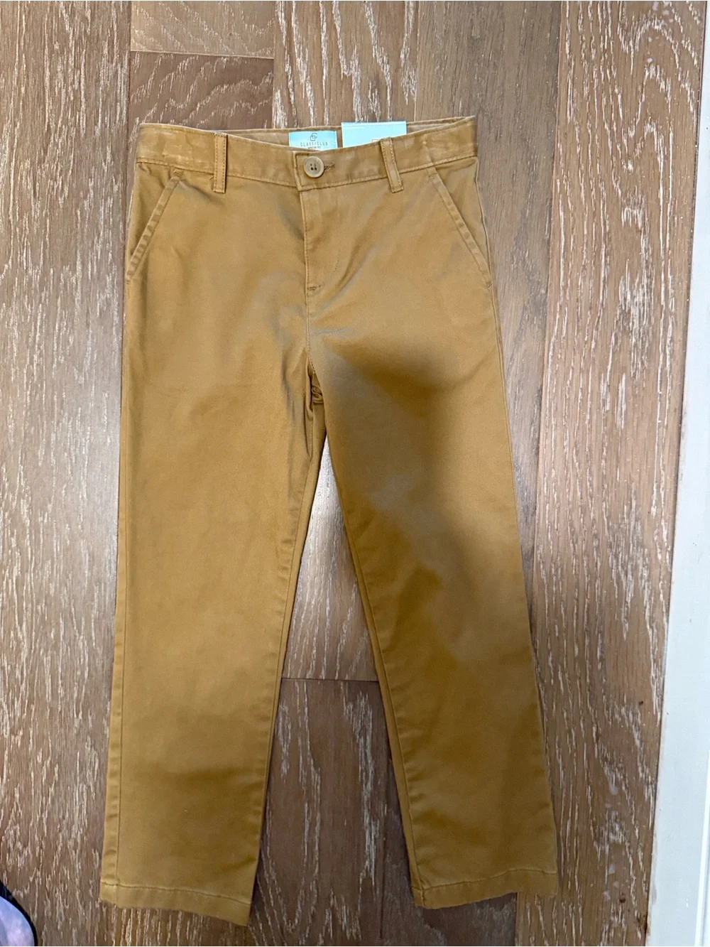 Class Club Boys' Khaki Chino Pants with Adjustable Waistband